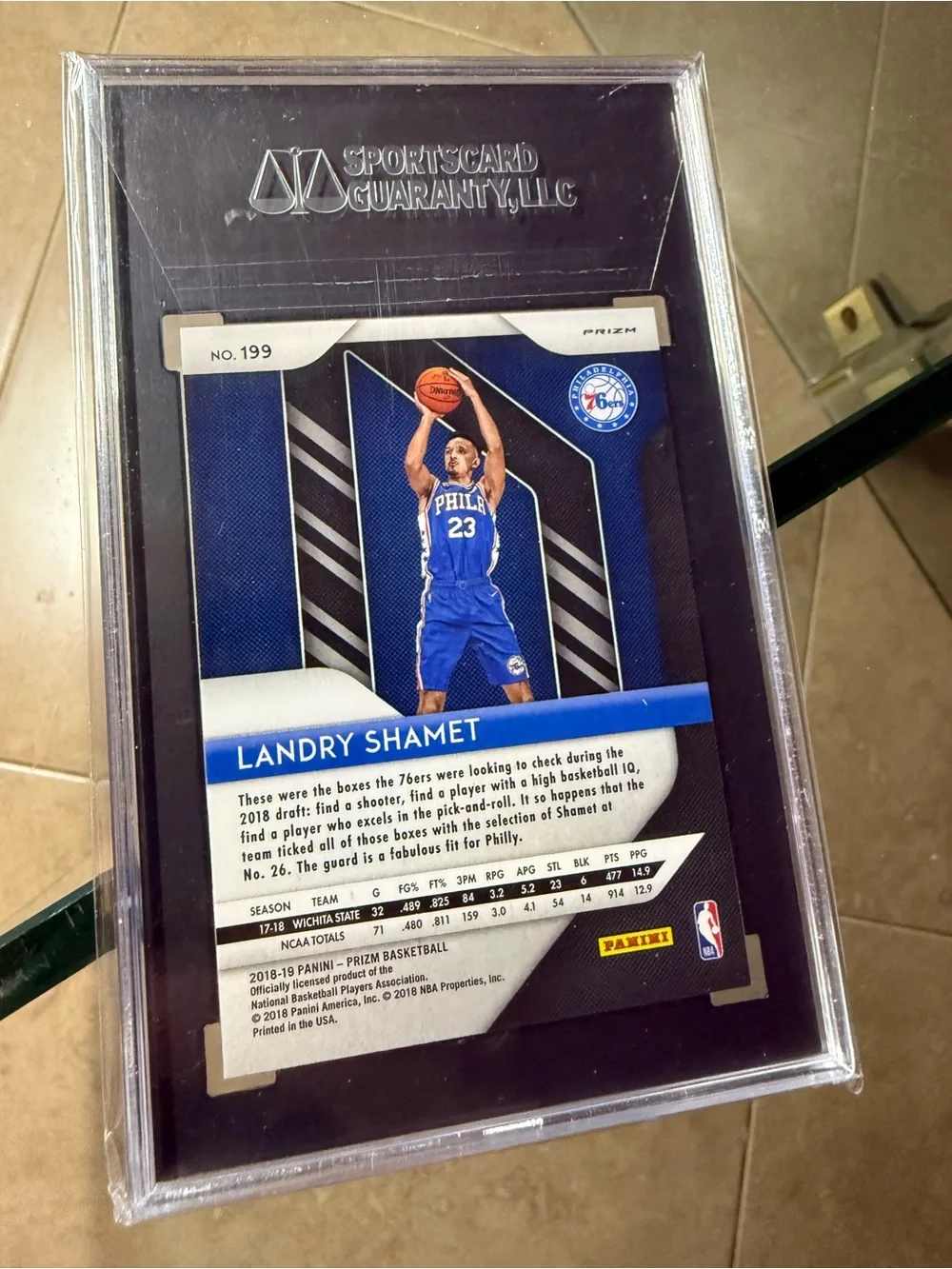 SGC 10 Graded 2018-19 Panini Prizm - Landry Shamet #199 Green Prizm (RC) rookie